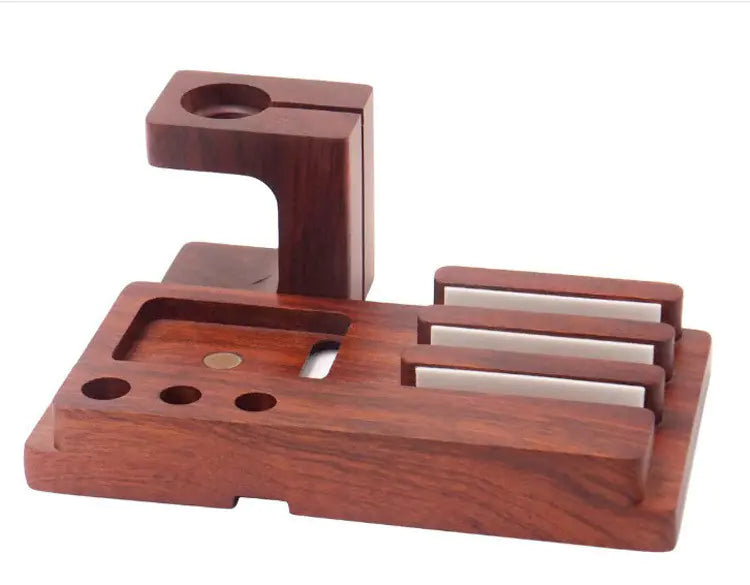 3-in-1 Bamboo Phone Stand & Wooden Charging Base