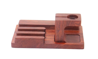 3-in-1 Bamboo Phone Stand & Wooden Charging Base