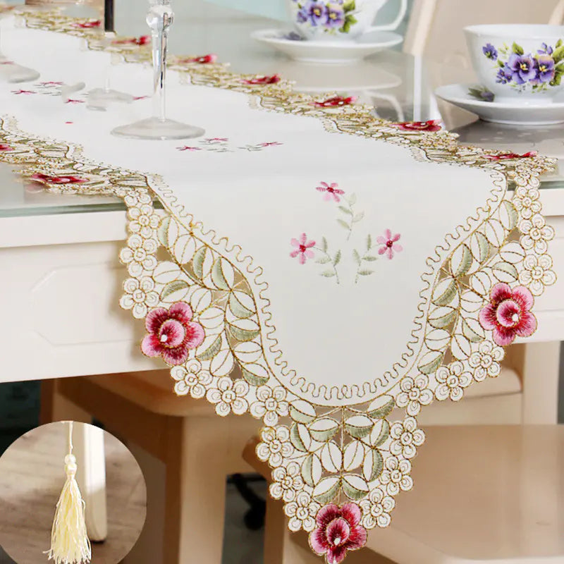 Modern Simple Polyester Embroidered Long Table Runner